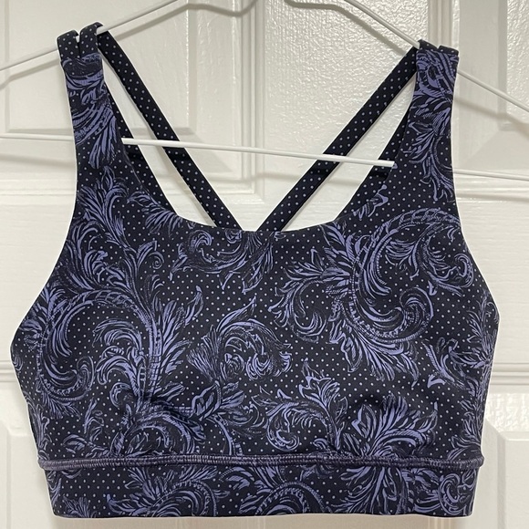 [lululemon] Energy Sports Bra in Foliage Nulux Moody Blues Black - Picture 3 of 7